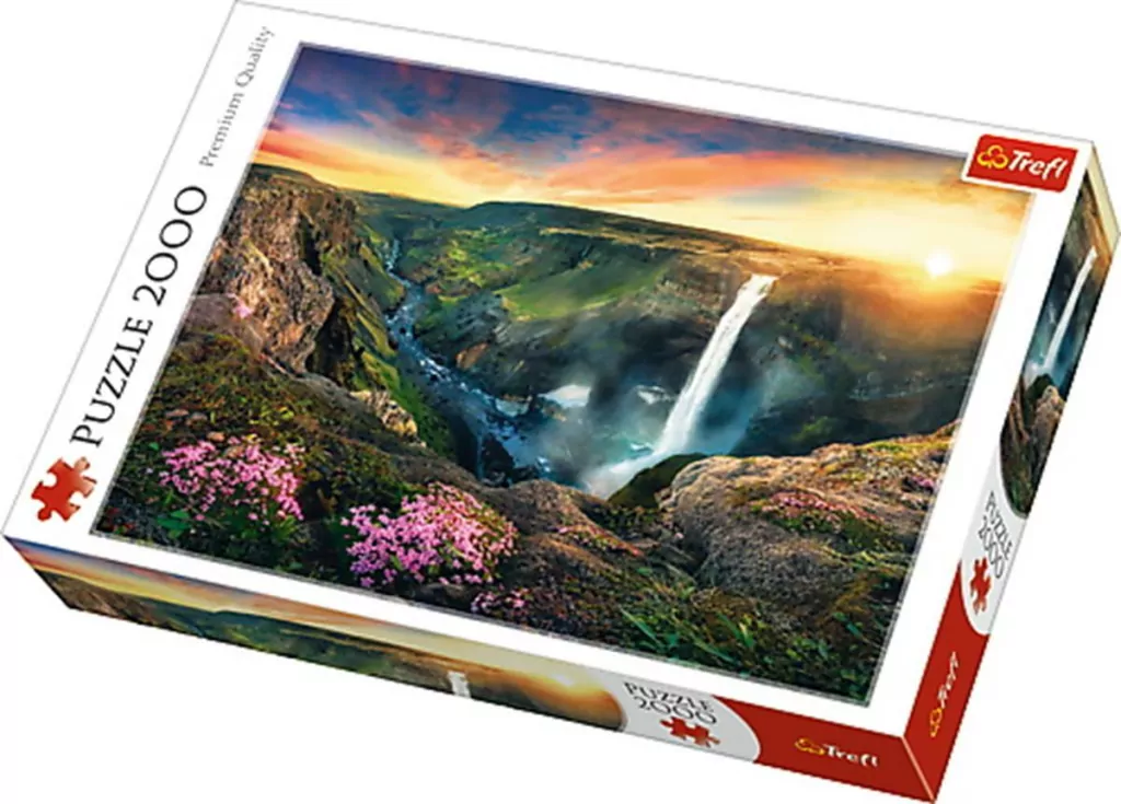 Puzzle 2000. Wodospad Haifoss Islandia. 27091 - tantis.pl
