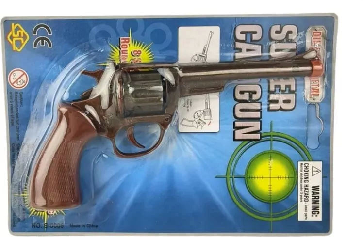 Pistolet metalowy na spłonkę blister 88371 83716 - tantis.pl