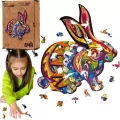 Puzzle drewniane eko 121. Puszysty królik - tantis.pl