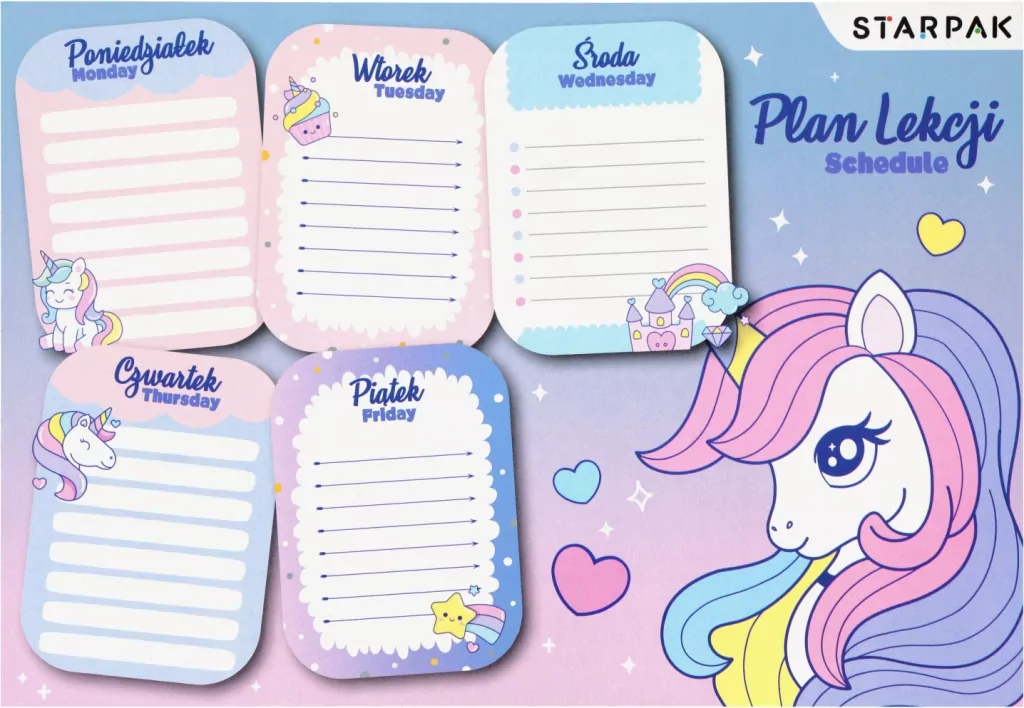 Plan lekcji z tabliczką mnożenia - tantis.pl