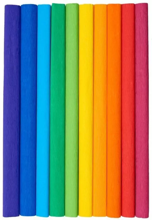 Bibuła marszczona mix tęcza 50x200cm - tantis.pl