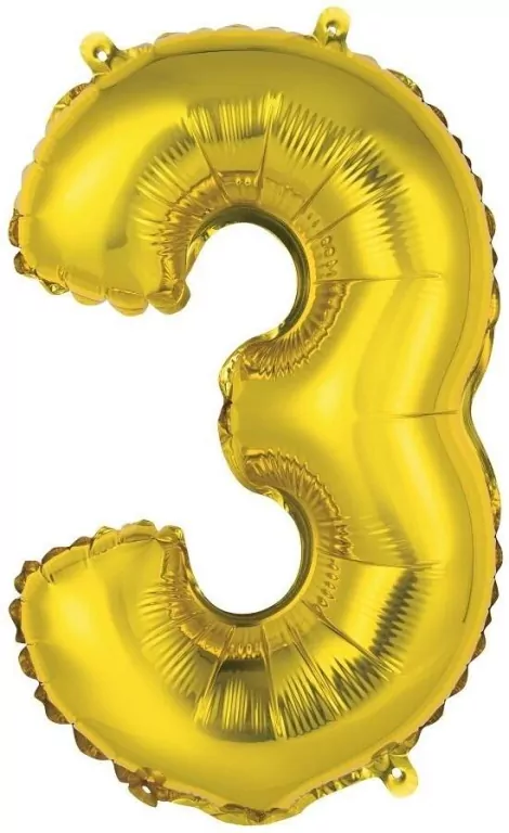 Balon foliowy 3 złoty 35cm - tantis.pl