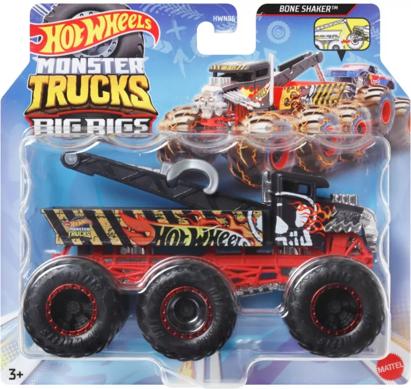 Hot Wheels. Monster Trucks 6-kołowe ciężarówki, mix - tantis.pl