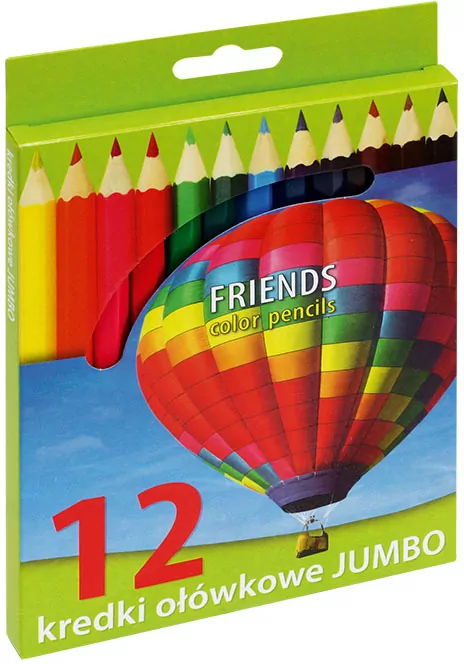 Kredki ołówkowe Jumbo 12 kolorów GRAND - tantis.pl
