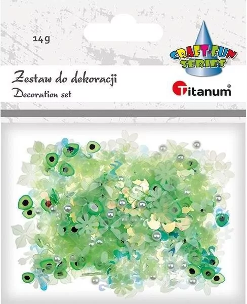 Zestaw perełki cekiny. Zielone, mix - tantis.pl