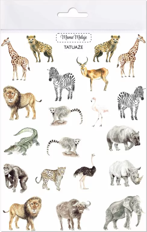 Tatuaże zmywalne. Zwierzęta Afryki - tantis.pl