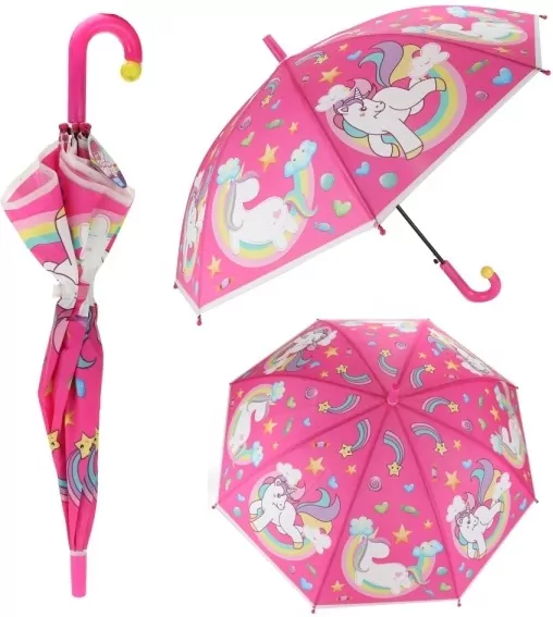 PARASOL AUTOMAT DZIEC 48CM JEDNOROZEC FOL 12 - tantis.pl