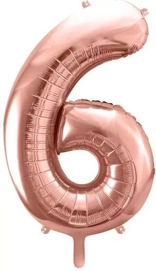 Balon foliowy 6. Różowe złoto 86cm - tantis.pl