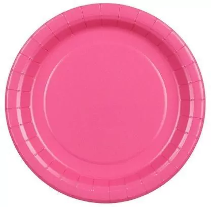 Talerzyki papierowe ciemny różowy 18cm - tantis.pl