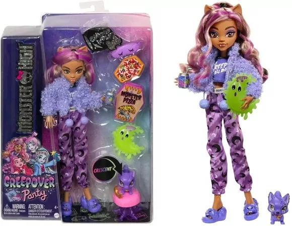 Lalka Pidżama Party Clawdeen Wolf  Monster High - tantis.pl