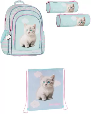 Pakiet Cuties Kitty: plecak / Piórnik tuba / GRATIS Worek na buty