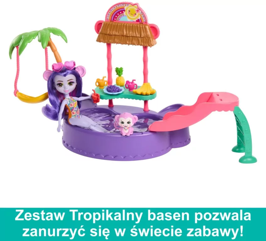 Enchantimals.Tropikalny basen + Lalka małpka HTW73 - tantis.pl