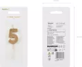 Świeczka urodzinowa cyfra 5 złota 4,5cm - tantis.pl