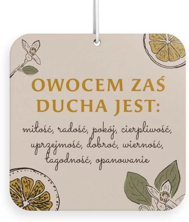 Zawieszka zapachowa - Owocem zaś Ducha jest - tantis.pl