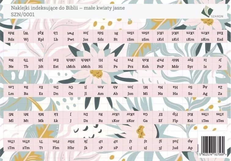 Naklejki indeksujące do Biblii - małe kwiaty jasne - tantis.pl