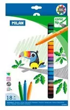 MILAN. Flamastry ze stożkową końcówką, 18 kolorów - tantis.pl