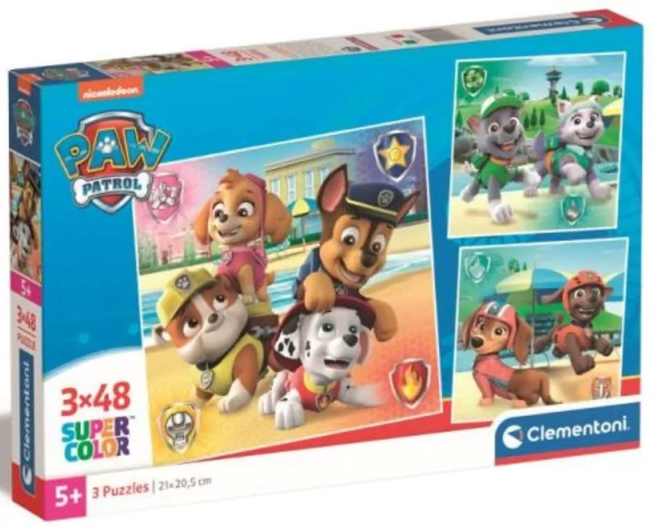 Clementoni. Puzzle 3x48. Super Kolor. Psi Patrol - tantis.pl