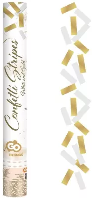 Konfetti pneumatyczne Złoto-białe paski