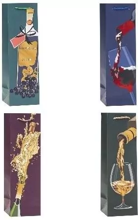 Torebka ozdobna na butelkę 11x38x11cm mix ROZETTE - tantis.pl