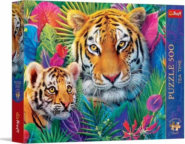 Puzzle 500 Tea Time Tygrysy w dżungli TREFL - tantis.pl