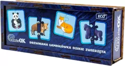 Puzzle drewniane łamigłówka. Dzikie zwierzęta