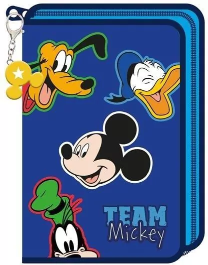 Piórnik jednokomorowy z wyposażeniem. Mickey - tantis.pl