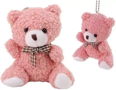 Miś przytulanka brelok różowy 10cm