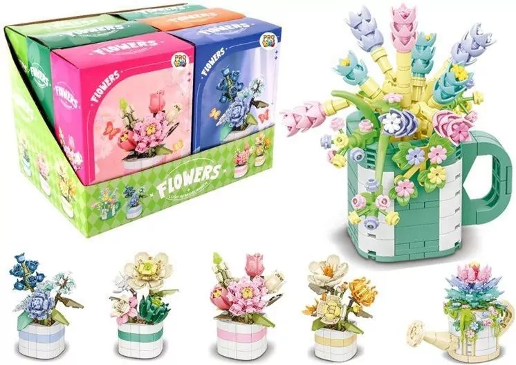 Klocki kwiatki pojedynczy w doniczce MIX - tantis.pl