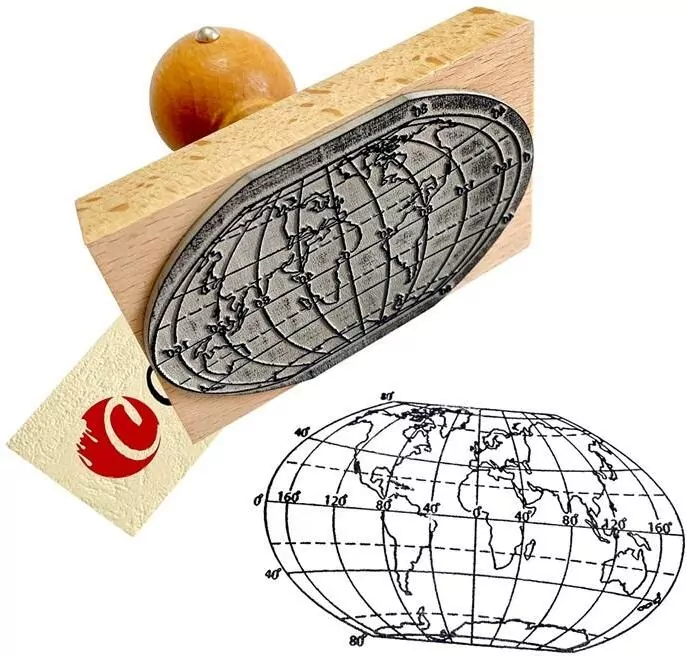 Stempel mapa świata kontynenty i oceany - tantis.pl