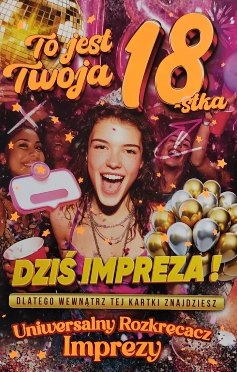 Karnet Urodziny 18 damskie - tantis.pl