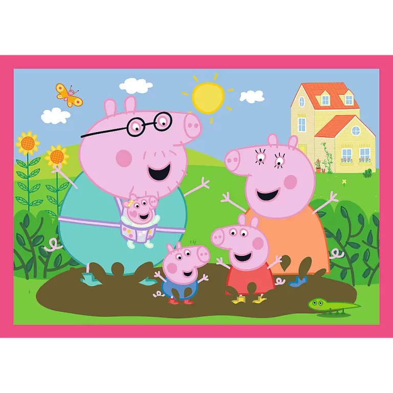 Puzzle 4w1 Peppa uwielbia przygody TREFL - tantis.pl