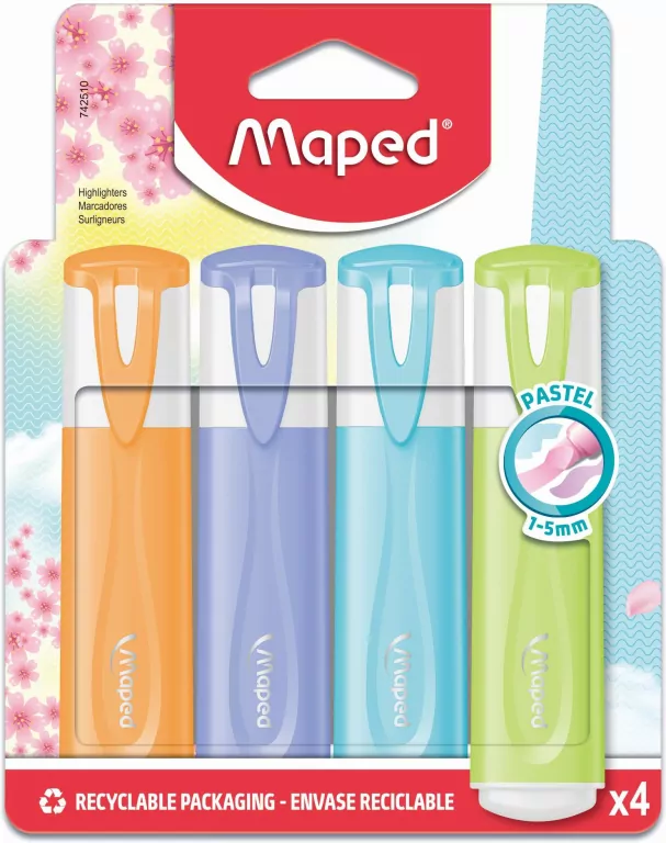 Zakreślacz Classic New Pastel mix 4szt MAPED - tantis.pl