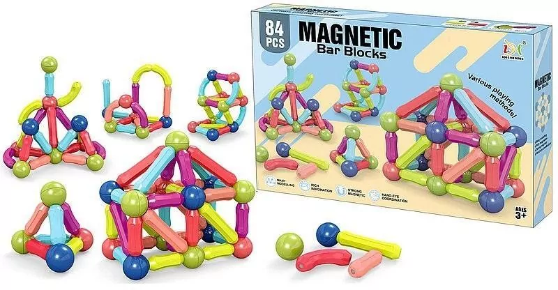 Klocki magnetyczne 3D 84el - tantis.pl