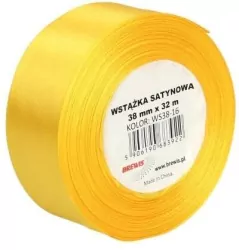 Wstążka satynowa żółta 38mmx32m