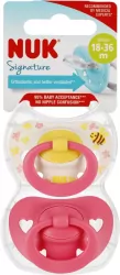 NUK. Signature. Smoczki. 18-36 miesięcy. Pszczółka i czerwony
