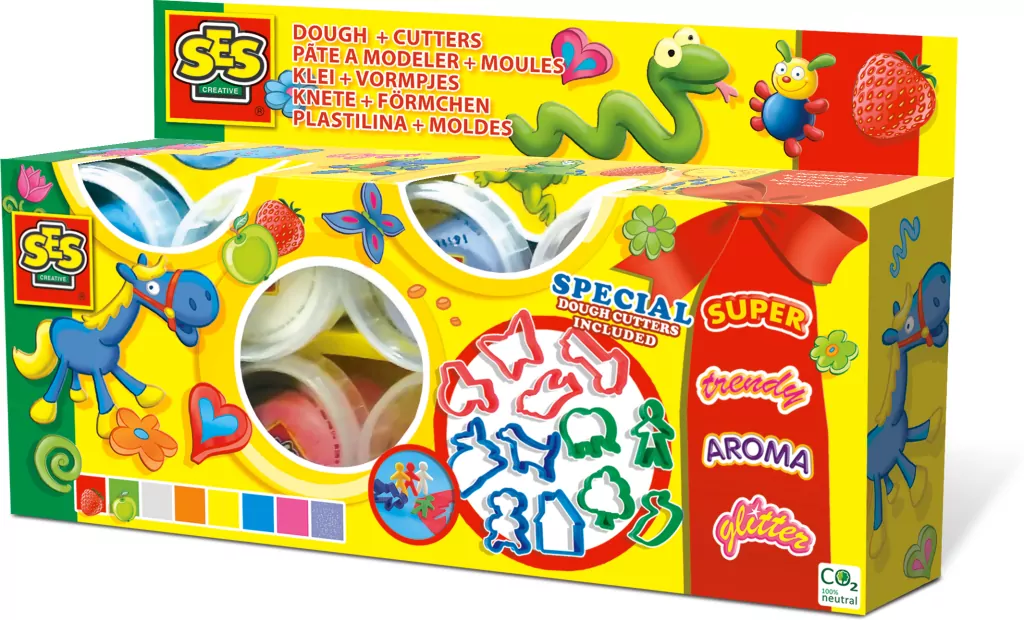 Zestaw ciastolin - 8 kolorów + 12 foremek - tantis.pl
