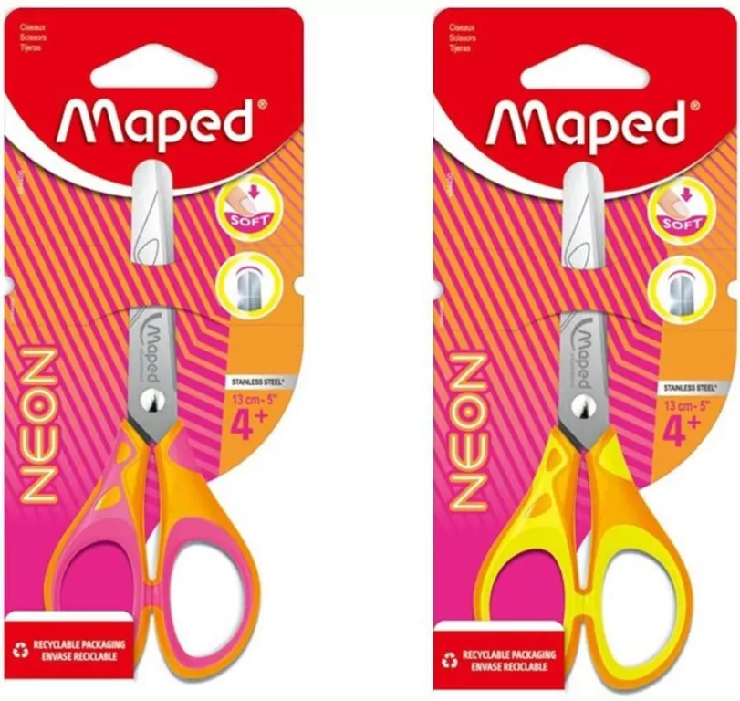 Nożyczki szkolne Neon Soft 13cm mix MAPED - tantis.pl