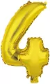 Balon foliowy mini cyfra 4 złota 32x40cm - tantis.pl