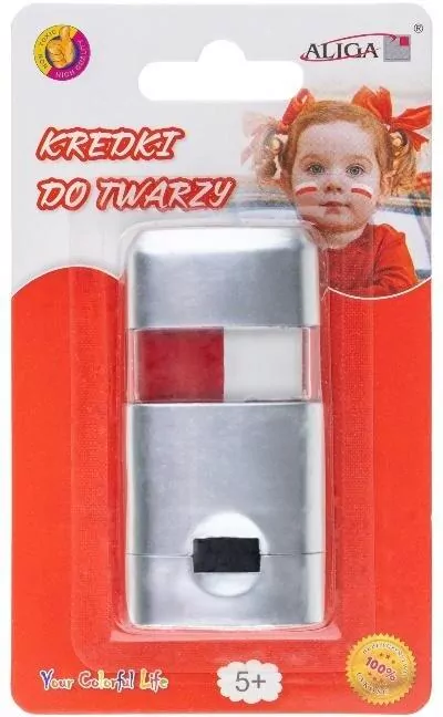 Kredki w sztyfcie do twarzy biało-czerwone - tantis.pl