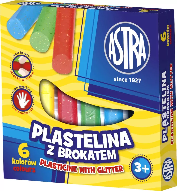 Plastelina z brokatem 6 kolorów - tantis.pl