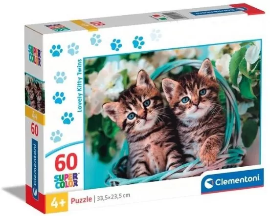 Puzzle 60 Super Kolor Lovely Kitty Twins - tantis.pl