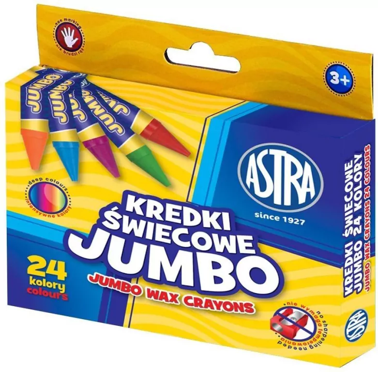Kredki świecowe Jumbo, 24 kolory - tantis.pl