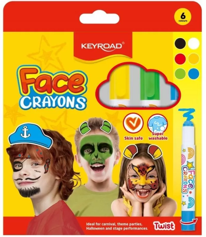 Farby do malowania twarzy 6 kolorów - tantis.pl