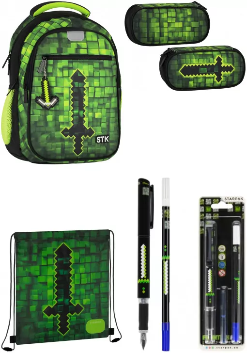 Pakiet Pixel: Plecak / Piórnik saszetka / Worek na buty / GRATIS Pióro wieczne z nabojami i wymazywaczem - tantis.pl
