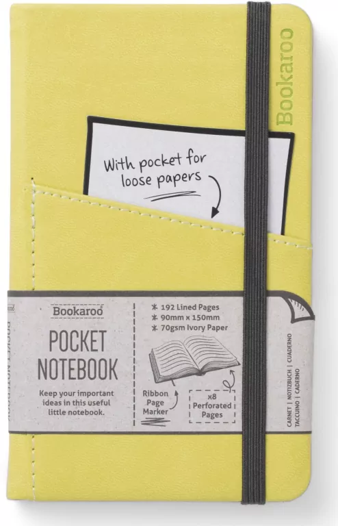 Notatnik A6. Bookaroo. Journal Pocket. Limonkowy - tantis.pl