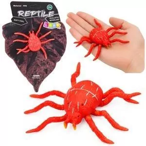 Pająk czerwony gumowa rozciągliwa 12cm - tantis.pl