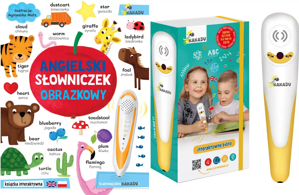 Pakiet: Angielski słowniczek obrazkowy. KAKADU. Książka interaktywna/ Interaktywne pióro Kakadu - tantis.pl
