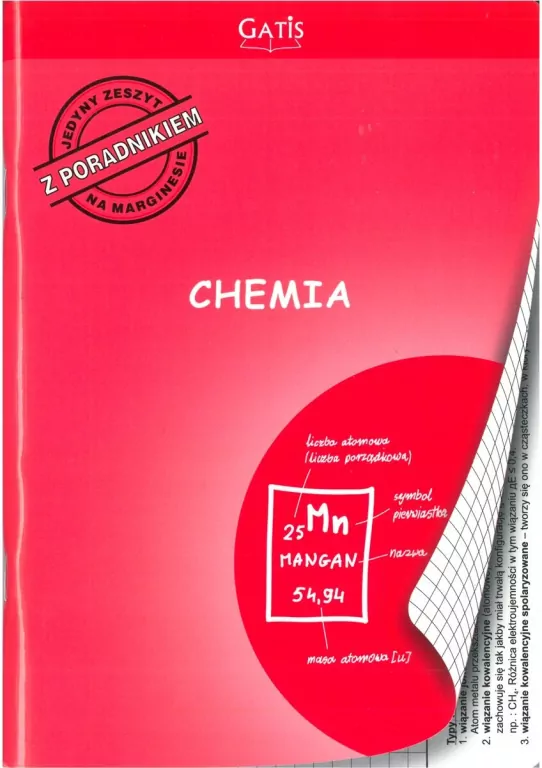 Zeszyt z poradnikiem A5/60k kratka Chemia - tantis.pl