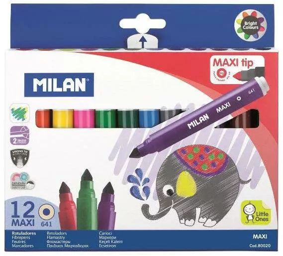 Flamastry maxi. 12 kolorów - tantis.pl