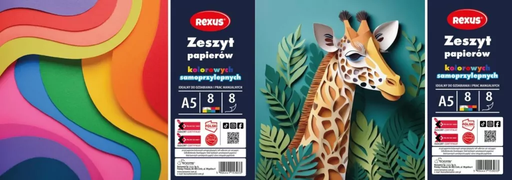 Zestaw papierów kolor. samoprzylep. A5/8K - tantis.pl